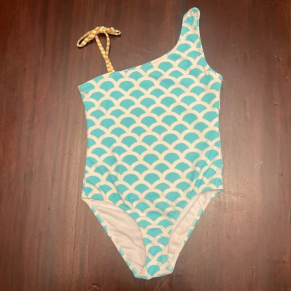 Snapper rock blue wave pattern swimsuit size 10 - Picture 1 of 4